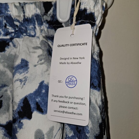 NWT Abaadlw Blue & White Flouncy Floral Skirt (XXL) - Picture 4 of 7